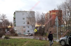 В Туле на улице Академика Павлова ветром повалило два электрических столба