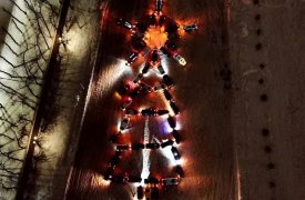 Туляки составили новогоднюю елку из автомобилей в рамках флешмоба