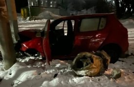 В Алексине на мосту Skoda врезалась в бетонного льва: госпитализированы два человека