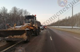 В Заокском районе мужчина был госпитализирован после ДТП с автогрейдером