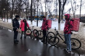 В Туле оштрафовали за нарушение правил дорожного движения 7 курьеров-велосипедистов