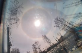 Туляки делятся фотографиями солнечного гало над городом
