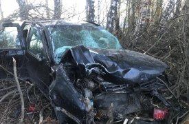 В Тульской области во врезавшейся в дерево иномарке пострадали водитель и три пассажира