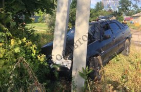 В селе Денисово Ясногорского района нетрезвый водитель врезался в столб
