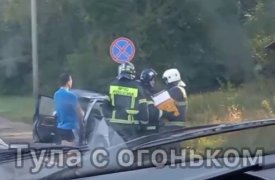 Chevrolet сгорел на выезде из Тулы