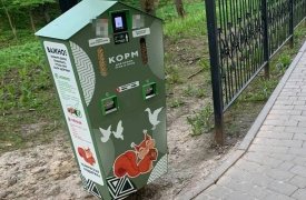 В одном из парков Тулы появились автоматы с кормом для белочек и уточек