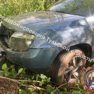 Водитель Renault протаранила Chevrolet и улетела в дерево в Щекинском районе Тульской области