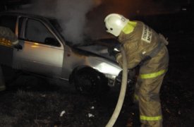 Под Тулой столкнулись две машины. Одна из них сгорела