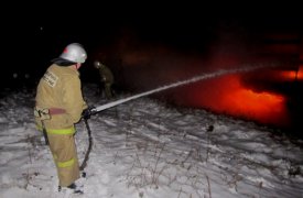 В Тульской области ночью сгорела грузовая 