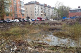 Двор в центре Тулы превратился в болото