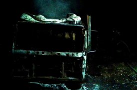 Ночью в Барсуках дотла сгорел грузовик «Мерседес»