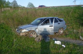 В Ясногорске автоледи на «ВАЗе» улетела в кювет