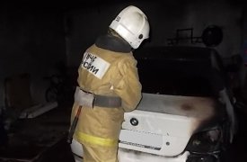Вечером в Киреевске сгорел автомобиль 