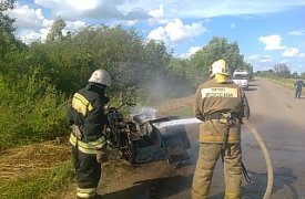 В Ефремовском районе сгорел мотоцикл
