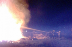 Пожар в бане тушили 15 человек
