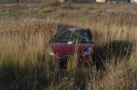 В Узловой автоледи сильно разогналась и улетела в кювет