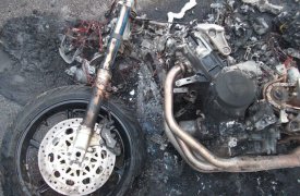 В Ленинском районе заживо сгорел мотоциклист