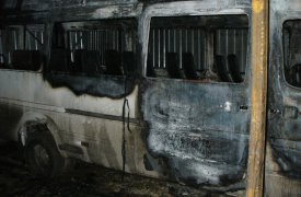В Туле сгорел микроавтобус «Мерседес»