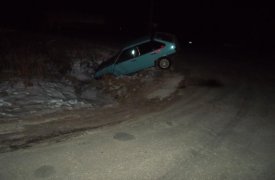 В Епифани водитель «девятки» улетел в кювет