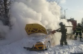 В Новомосковске загорелся «Форд-Фокус»