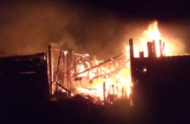 Ночью в Туле случился пожар. Баню спасти не удалось