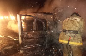 В Щекино «Мерседес» вспыхнул словно спичка