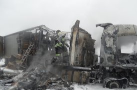 В Туле от сгоревшей фуры остались рожки да ножки