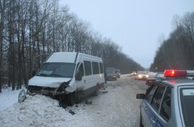 Под Тулой столкнулись пассажирский микроавтобус и 
