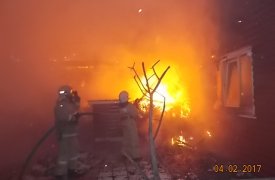 В Киреевском районе пожарные вместе с добровольной командой «Сечено» потушили дом