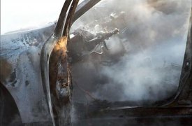 В Туле на проспекте ленина сгорел «Ниссан Теана»