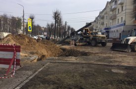 В Туле продолжают ликвидировать провал на пересечении пр. Ленина и Циолковского