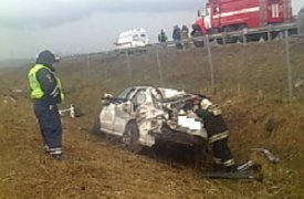 В Тульской области в перевернувшемся «Мерседесе» пострадали три человека