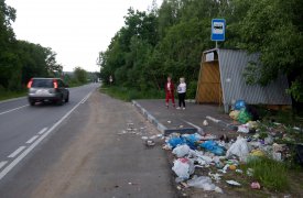 Жители деревни Егнышевка пожаловались на горы мусора при въезде в зону отдыха
