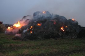 В Тульской области сгорел стог сена