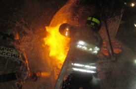 Ночью в Тульской области сгорел припаркованный «Митцубиси»