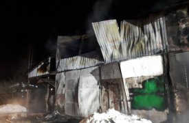 В Туле сгорел гараж вместе с машиной