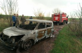 Ранним утром в Киреевском районе сгорел автомобиль
