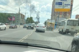 Крупный пожар на Зеленстрое в Туле: весь район в едком дыму