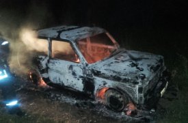 Ночью в Тульской области сгорела «Нива»