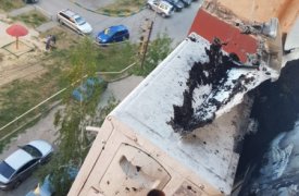 В Туле на ул. Кирова кондиционер не выдержал жары и загорелся