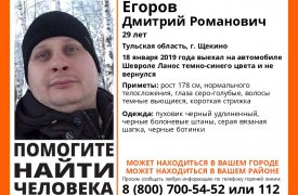 В Щекино пропал 29-летний мужчина