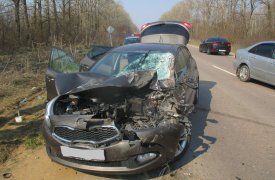 В Тульской области водитель «Kia» влетел в грузовую «Газель»