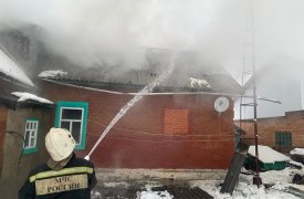 В Тульской области во время пожара пострадал человек