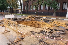 Провал грунта в Туле: восстановительные работы завершены