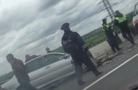 В Туле на трассе М2 на выезде с Барсуков произошло ДТП