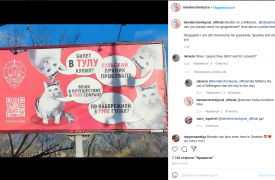 Знаменитый в интернете кот Бендер оценил тульский биллборд со своим изображением