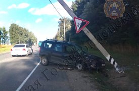 Под Тулой автоледи протаранила опору ЛЭП