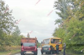 В Щекинском районе Тульской области школьный автобус попал в аварию