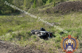 Мотоциклист попал в больницу после вылета в кювет в Киреевском районе Тульской области