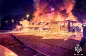 В Туле полыхнула автопарковка в Левобережном